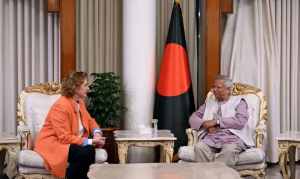 At the State Guest House Jamuna, Vice President of the European Investment Bank (EIB), Nikola Bier, met with Chief Advisor Professor Muhammad Yunus.