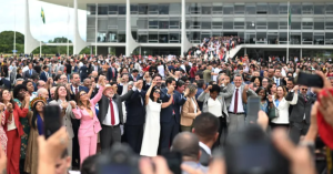 Brazil’s President Luiz Inacio Lula da Silva takes part in a ceremony marking the second anniversary of the January 8 attack in Brasilia, Brazil, on Wednesday