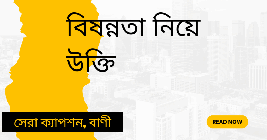 বিষন্নতা নিয়ে উক্তি – বাছাইকৃত সেরা উক্তি ক্যাপশন বিষন্নতা নিয়ে উক্তি