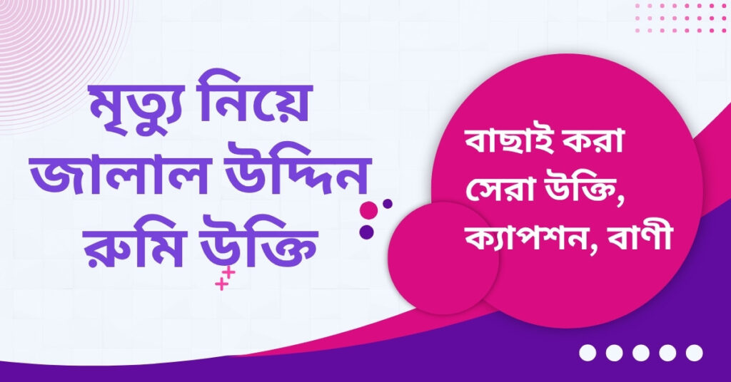 মৃত্যু নিয়ে জালাল উদ্দিন রুমি উক্তি