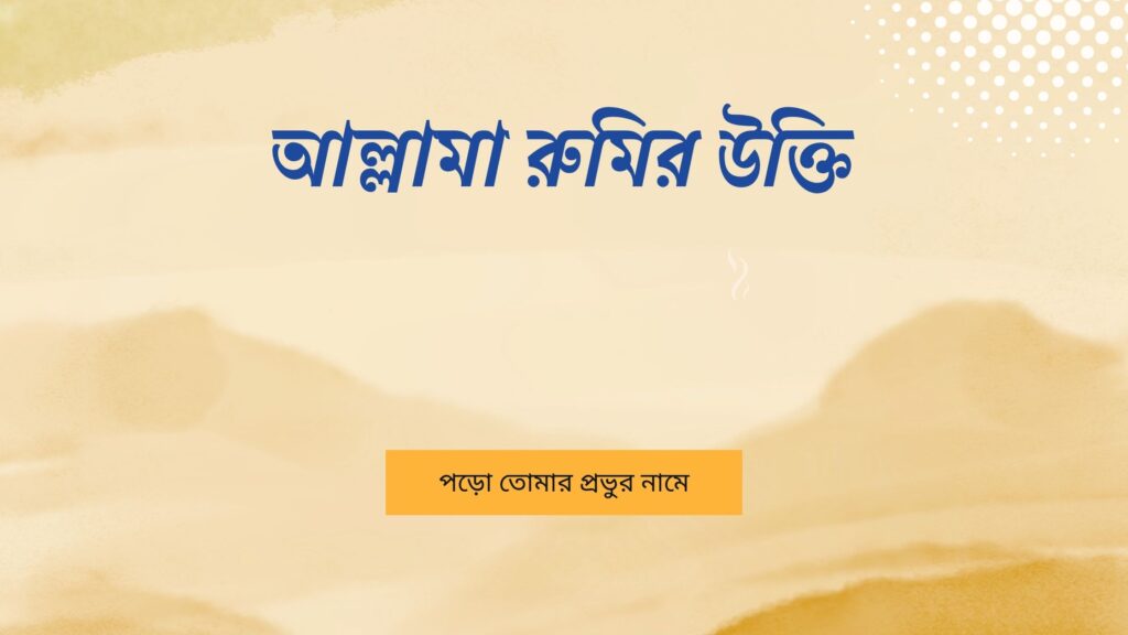 আল্লামা রুমির উক্তি – জীবনের জন্য সেরা দিকনির্দেশনামূলক বাণী আল্লামা রুমির উক্তি