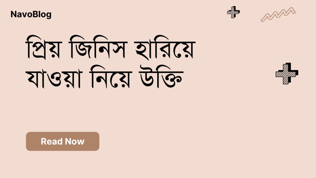 প্রিয় জিনিস হারিয়ে যাওয়া নিয়ে উক্তি