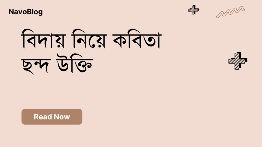 বিদায় নিয়ে কবিতা ছন্দ উক্তি