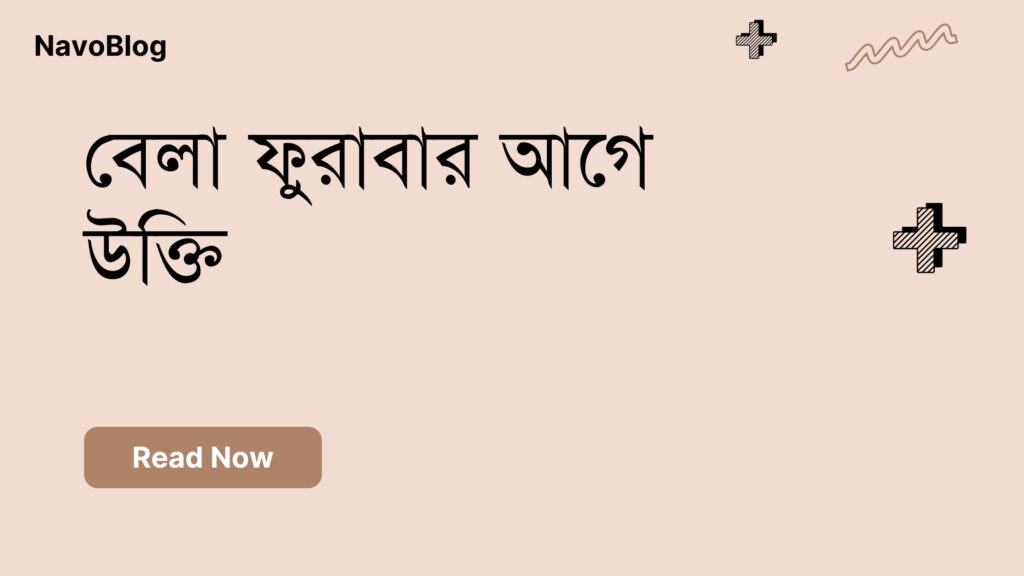 বেলা ফুরাবার আগে উক্তি – জীবনের জন্য সেরা দিকনির্দেশনামূলক বাণী বেলা ফুরাবার আগে উক্তি