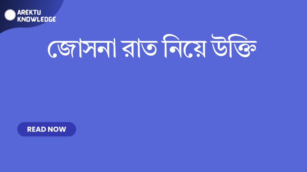 জোসনা রাত নিয়ে উক্তি