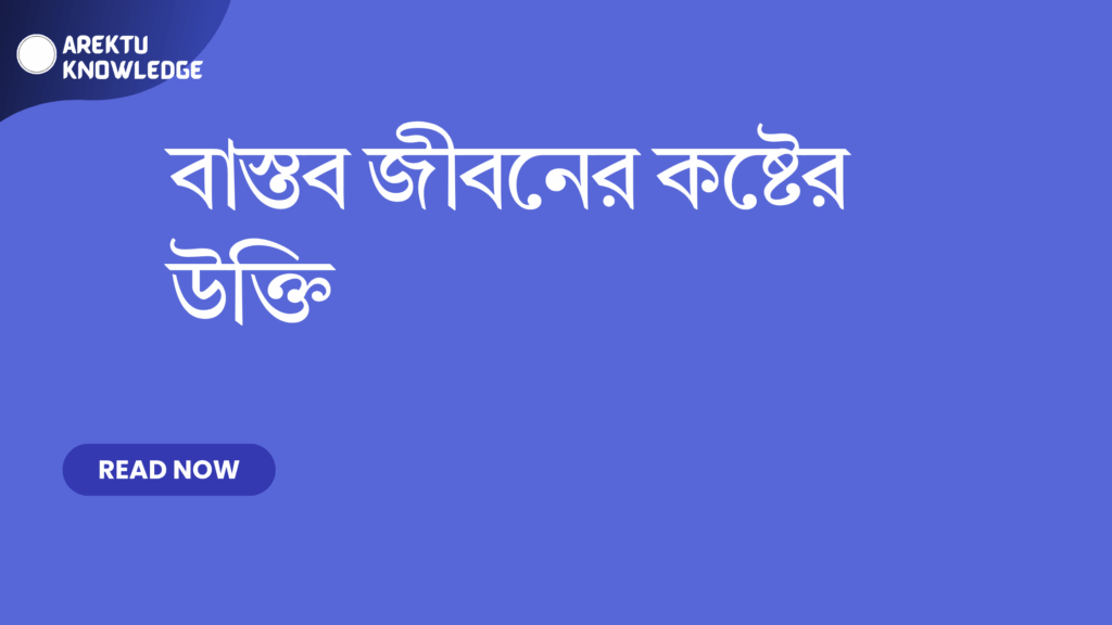 বাস্তব জীবনের কষ্টের উক্তি – জীবনের তিক্ত সত্য ও অভিজ্ঞতার বাণী বাস্তব জীবনের কষ্টের উক্তি